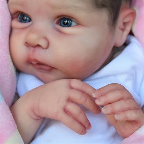 

20inch Reborn Baby Doll Already Painted Reborn Baby Doll Miley Same As Picture Lifelike Soft Touch 3D Skin Painted Hair Visible Veins