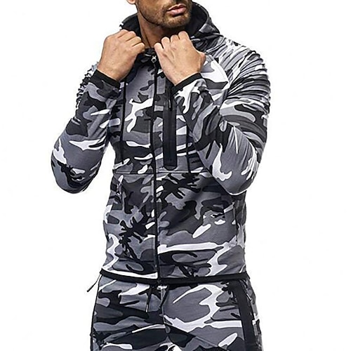 

Men's Hoodie Jacket Full Zip Print Hoodie Camouflage Sport Athleisure Shirt Long Sleeve Breathable Soft Comfortable Everyday Use Casual Athleisure Daily Outdoor