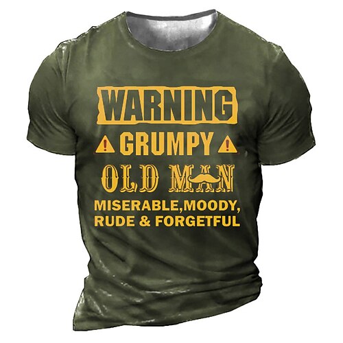 

Men's Unisex T shirt Tee 3D Print Graphic Prints Letter Crew Neck Street Daily Print Tops Designer Casual Vintage Big and Tall Black Army Green Navy Blue / Summer