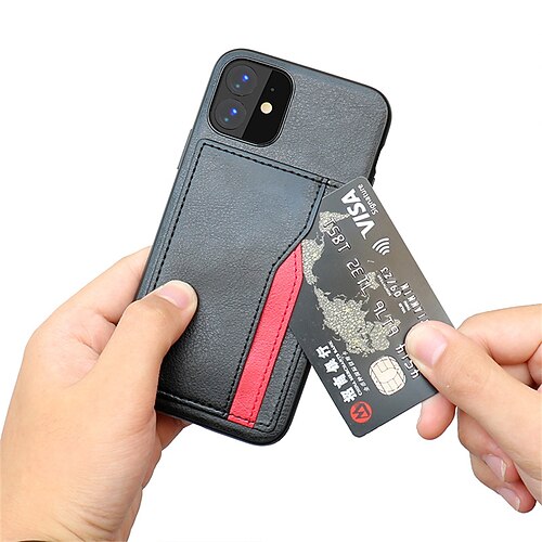 

Phone Case For Apple Wallet Card iPhone 13 Pro Max 12 11 SE 2022 X XR XS Max 8 7 Wallet Dustproof Card Holder Slots Solid Colored PC PU Leather