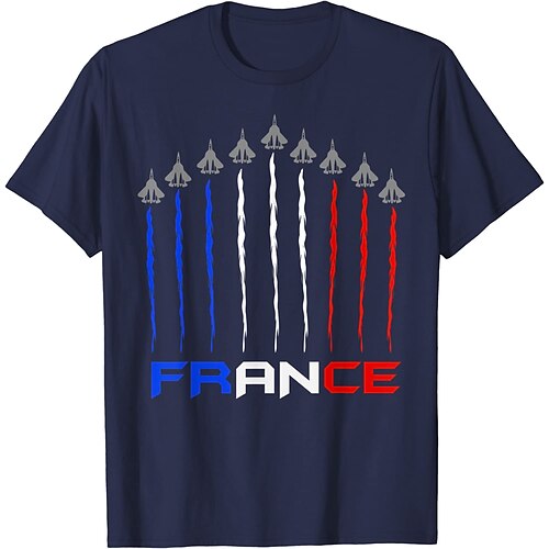 

Inspired by 14 Juillet 2022 Fête Nationale Française Vive La France Tricolore Française T-shirt Souvenir 100% Polyester Anime Classic Street Style T-shirt For Men's / Women's / Couple's