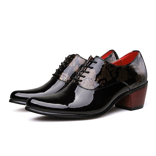 

Men's Oxfords Dress Shoes Patent Leather Shoes Casual Classic Daily Office Career PU Black Blue Spring Summer