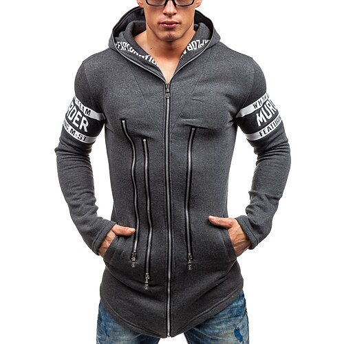 

Men's Hoodie Jacket Full Zip Print Hoodie Letter & Number Sport Athleisure Shirt Long Sleeve Warm Breathable Soft Comfortable Everyday Use Street Casual Athleisure Daily Outdoor