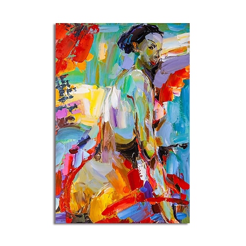

Oil Painting Handmade Hand Painted Wall Art Abstract People by Knife Canvas Painting Home Decoration Decor Stretched Frame Ready to Hang