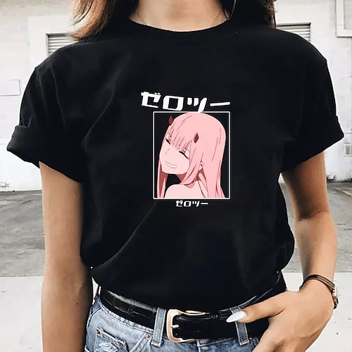 

Inspired by Darling in the Franxx Zero Two T-shirt Anime 100% Polyester Anime Harajuku Graphic Kawaii T-shirt For Men's / Women's / Couple's