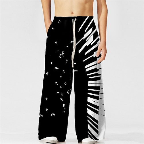 

Kids Boys Pants Graphic Active Drawstring Outdoor 3-10 Years Spring Black