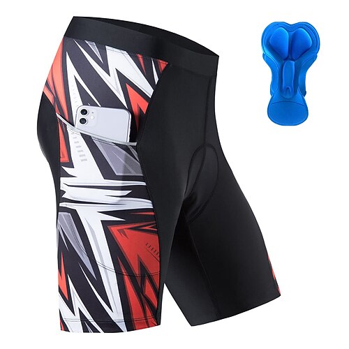 

21Grams Men's Cycling Bib Shorts Cycling Shorts Bike Shorts Pants Mountain Bike MTB Road Bike Cycling Sports 3D Pad Cycling Breathable Quick Dry Red Polyester Spandex Clothing Apparel Bike Wear