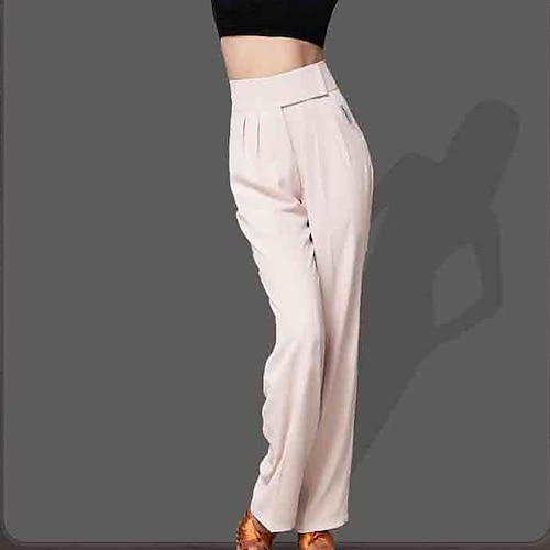 

Latin Dance Latin Salsa Dance Pants Pure Color Women's Performance Daily Wear High Tencel