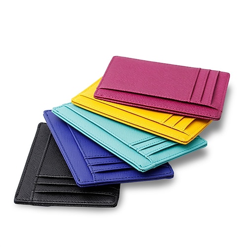 

Leather Cross Pattern Small Card Holder Women's Ultra-thin Men's Card Holder Multi-card Slot Rfid Card Holder Logo Gift