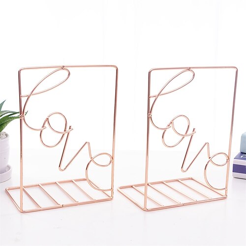 

Book Ends 1 Pair Wrought Iron Decorative Bookends Non-Slip Bookends Bookends for School Office Business Easy to Carry Vintage Economy Universal Nonskid Heavy Duty 5.123.947.68 inch