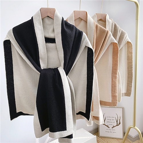 

Knitting Fake Collars for Women Autumn Winter Warm Wrap Shawl Female Shirt Knitted False Collar Ladies Shirt Detachable Collar