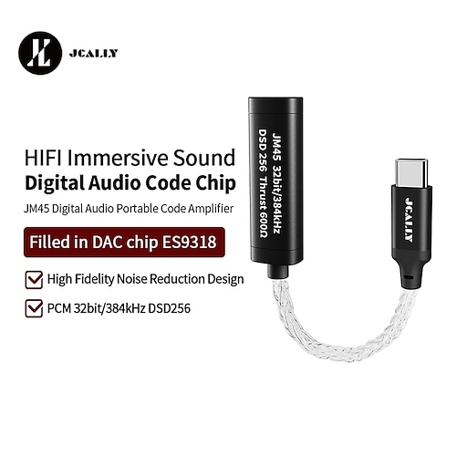 

Jcally Jm45 ES9138 TYPE C TO 3.5MM DAC Cable Audio