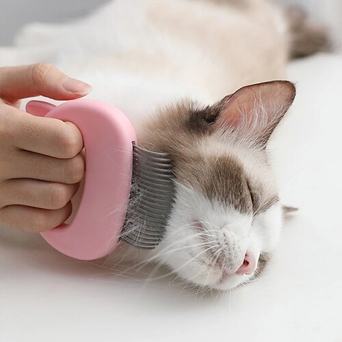 

Pet Massage Brush Shell Shaped Handle Pet Grooming Massage Tool To Remove Loose Hairs Only For Cats Pet Supplies