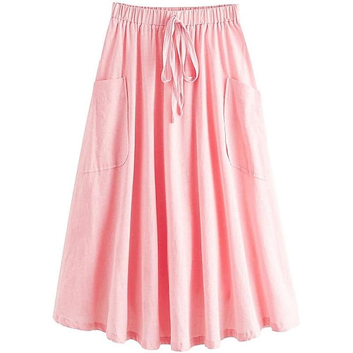 

2022 amazon independent station popular solid color women's skirts with pockets factory straight hair