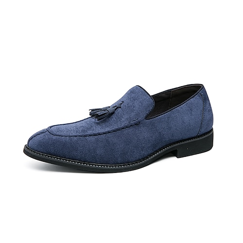 

Hombre Zapatos de taco bajo y Slip-On Mocasines de borla Tallas Grandes Vintage Negocios Casual Diario PU Azul Morado Verano