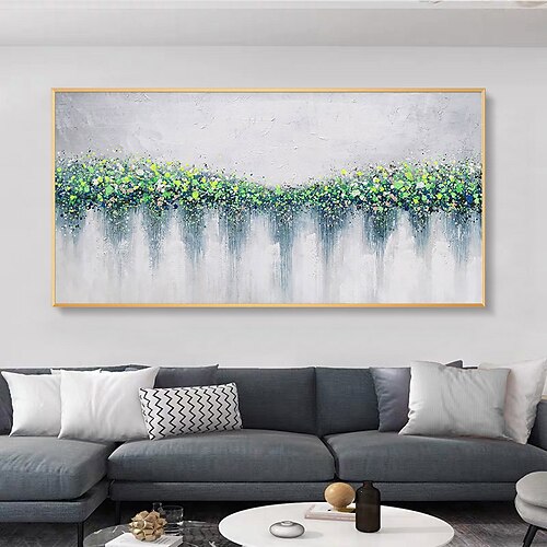 

Handmade Oil Painting Canvas Wall Art Decoration Abstract Art Painting a Ray Of Green for Home Decor Rolled Frameless Unstretched Painting