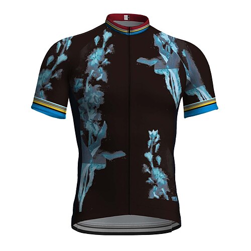 

21Grams Men's Cycling Jersey Short Sleeve Bike Top with 3 Rear Pockets Mountain Bike MTB Road Bike Cycling Breathable Quick Dry Moisture Wicking Reflective Strips Black Polyester Spandex Sports