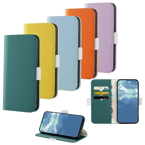 

Phone Case For Apple Wallet Card iPhone 14 Pro Max 14 Plus 13 12 11 Pro Max Mini X XR XS Card Holder Slots Magnetic Flip Kickstand Solid Colored TPU PU Leather