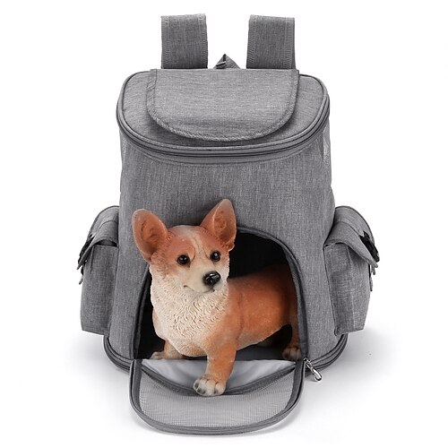 

Dog Rabbits Cat Travel Carrier Bag Backpack Breathable Lightweight Folding Solid Colored Fabric Baby Pet puppy Small Dog Outdoor Gray Rosy Pink Blue