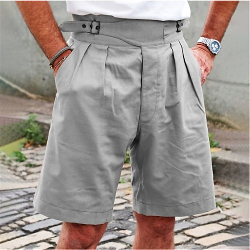 

Men's Chino Shorts Baggy Shorts Bermuda shorts Work Shorts Pleated Front Pocket Solid Color Comfort Breathable Short Casual Daily Cotton Blend Basic Streetwear Blue Khaki Micro-elastic