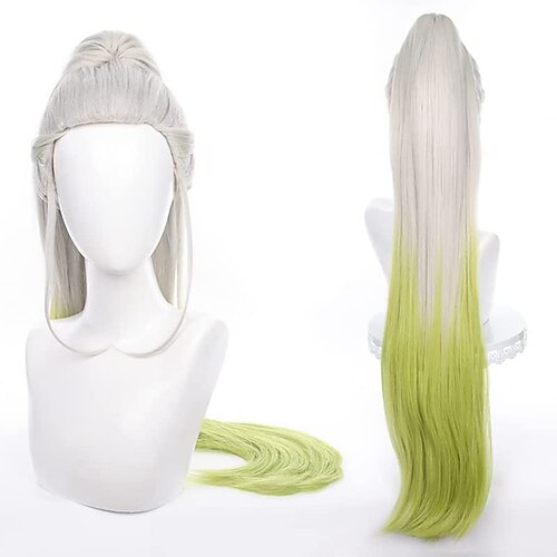 

daki demon slayer cosplay parykk hvit anime rekvisitter