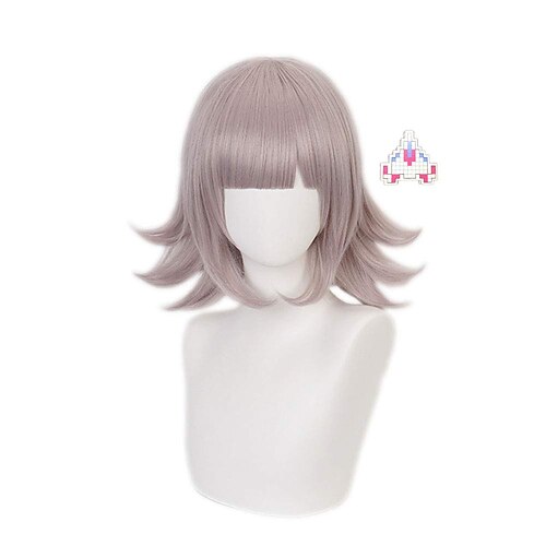 

parrucca cosplay donne chiaki nanami breve ricci ondulati parrucche sintetiche anime costume party halloween wig