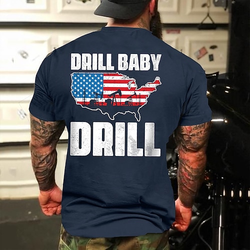 

Men's T shirt Tee Hot Stamping Graphic Patterned Letter Round Neck Street Daily Print Short Sleeve Tops Casual Fashion Comfortable Black Army Green Navy Blue / Summer