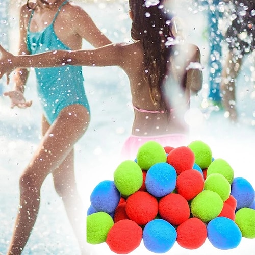 

10/30/50Pcs Set Water Fight Cotton Balls Mini Summer Balloons Gaming Splash Soaker Balls Boys Swimming Pool Splash Soaker Fight Balls