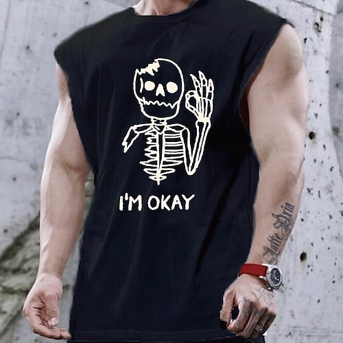 

Men's Unisex T shirt Tee Hot Stamping Graphic Prints Skull Crew Neck Street Daily Print Cap Sleeve Tops Designer Casual Big and Tall Sports White Black Navy Blue / Summer