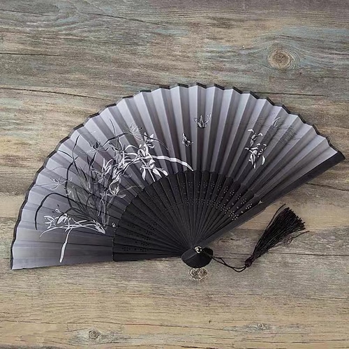 

Folding Fan Chinese Style Women's Vintage Style Summer Classical Dancing Folding Small Bamboo Fan Hand held