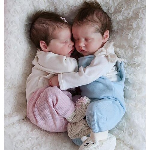 

17 Reborn Doll Kits Twins Sister Debbie And Deborah With Cloth Body Unpainted Parts DIY Blank Accessories De Boneca Acessrios