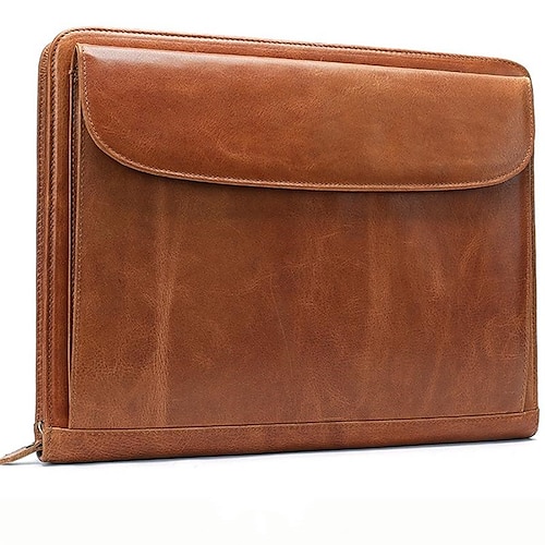 

Men's Clutch Nappa Leather Cowhide Zipper Daily Black Coffee