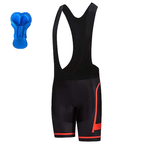 

21Grams Men's Cycling Bib Shorts Bike Bib Shorts Bottoms Mountain Bike MTB Road Bike Cycling Sports Stripes 3D Pad Cycling Breathable Quick Dry Red Polyester Spandex Clothing Apparel Bike Wear