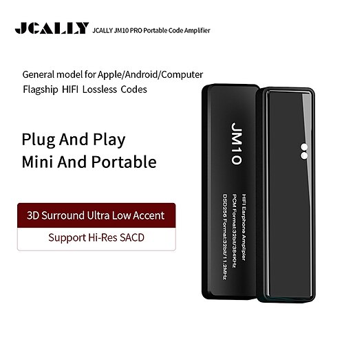 

JCALLY JM10 PRO DAC Amplifier HiFi Decoding CS43131 DSD256 USB Type C Tto 3.5MM can push 600ohm for Android