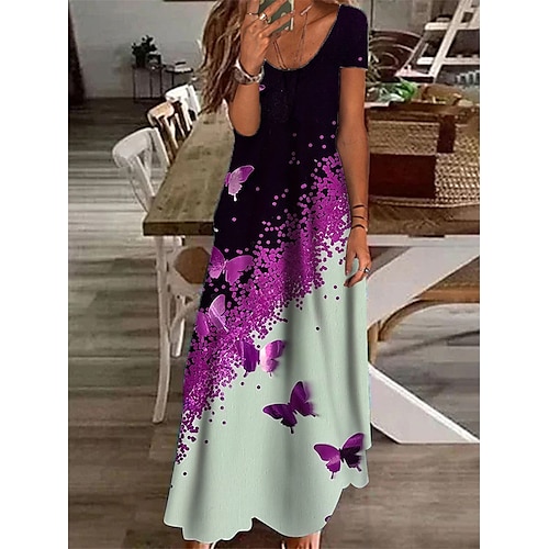 

Mujer Vestido informal Vestido de cambio vestido largo vestido largo Amarillo Azul Piscina Morado Manga Corta Animal Bolsillo Primavera Verano Escote en Pico Vacaciones 2023 S M L XL XXL 3XL