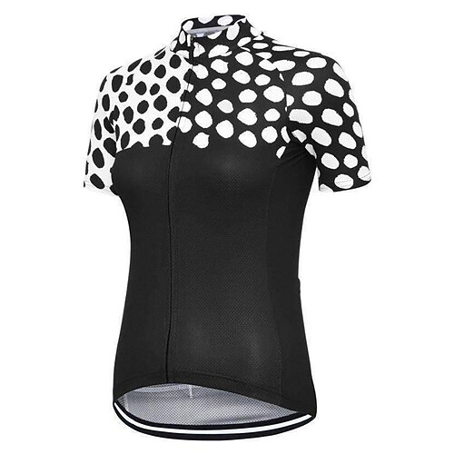 

21Grams Women's Short Sleeve Cycling Jersey Bike Top with 3 Rear Pockets Mountain Bike MTB Road Bike Cycling Breathable Quick Dry Moisture Wicking Black Polka Dot Spandex Polyester Sports Clothing