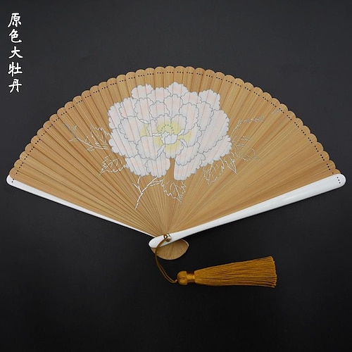 

Chinese Style Peony Pattern All-bamboo Folding Fan Summer Handheld