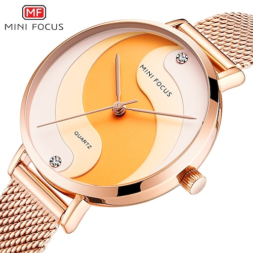 

MINI FOCUS Quartz Watch for Women Analog Quartz Stylish Fashion Waterproof Creative Stainless Steel Alloy Fashion