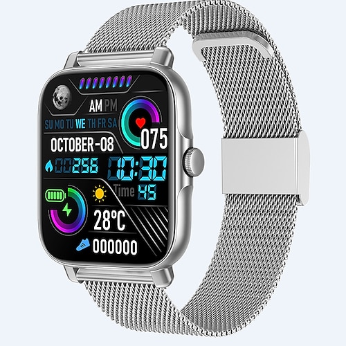 iMosi GT30 Montre intelligente 1.69 pouce Smartwatch Montre Connectée Bluetooth Podomètre Rappel d'Appel Contrôle de l'Activité Compatible avec Android iOS Femme Hommes Mode Mains-Libres Imperméable
