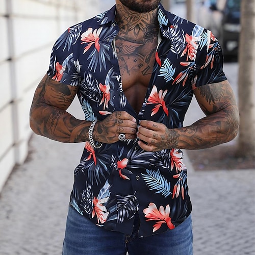 

camicia da uomo manica corta camicia hawaiana estate moda casual design floreale plus size