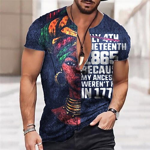

Men's Unisex T shirt Tee 3D Print Cartoon Graphic Prints Letter Crew Neck Street Daily Zipper Print Short Sleeve Tops Designer Casual Big and Tall Sports Royal Blue / Summer