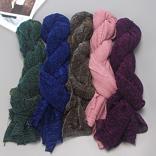 

Women's Muslim Hijab Scarves Party Daily Wear Date Solid / Plain Color Polyester Simple Casual / Daily 1 PC