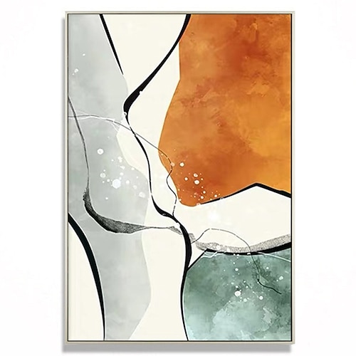 

Handmade Hand Painted Oil Painting Wall Art Abstract Orange Canvas Paintings Home Decoration Decor Rolled Canvas No Frame Unstretched