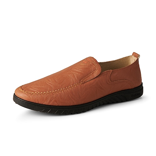 

Homens Mocassins e Slip-Ons Casual Clássico Diário Escritório e Carreira Couro Ecológico Preto Marron Primavera Verão