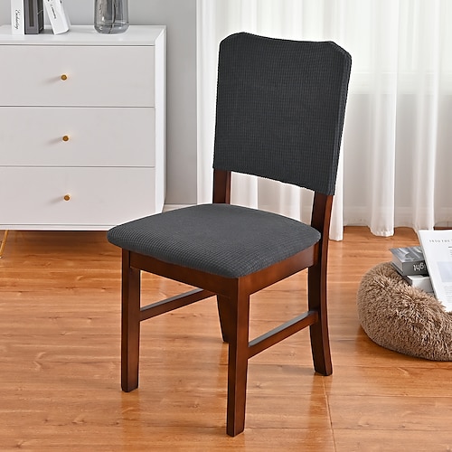 

Elastische Esszimmerstuhl-Sitzbezüge mit Rückenlehnenbezug, Schonbezug für das Essen von Hochzeitsfeiern, Küchenstuhlbezügen, waschbar, weich, für Katzen und Hunde