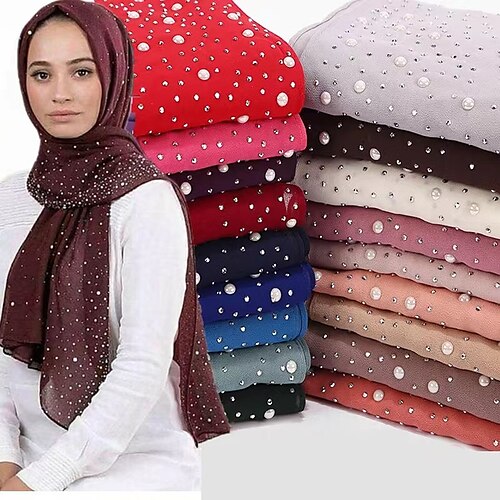 

Woman Scarf Muslim Shawls Hijab Turban Islamic Arabic Dubai Headscarf Soft Chiffon Elegant Wrap Head Scarves