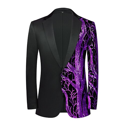 

Men's Sequins Blazer Regular Regular Fit Green Blue Purple 2022