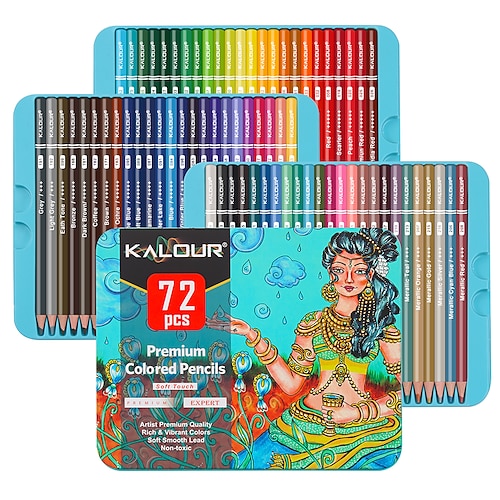 

Colored Pencils Woodcase Lead Pencils Drawing Pencils 2B 0.3mm Gift Box 72 Colors Set Plastic Wood Metal Pencils 72 for Adult Artists