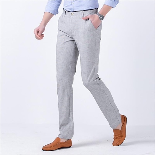 

Summer Men's Casual Pants Linen Pants Middle And Young Men's Pants Business Straight Pants Spring And Summer Trend Men's Trousers