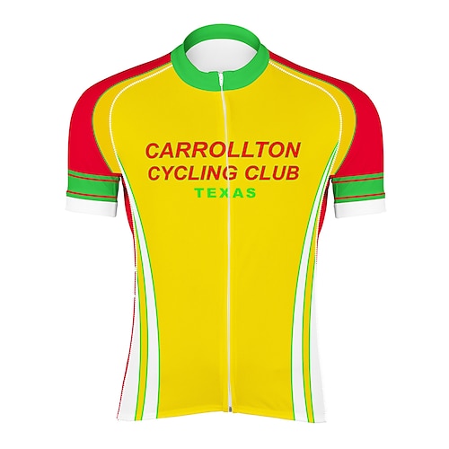 

21Grams Men's Cycling Jersey Short Sleeve Bike Top with 3 Rear Pockets Mountain Bike MTB Road Bike Cycling Breathable Quick Dry Moisture Wicking Reflective Strips Yellow Color Block Polyester Spandex